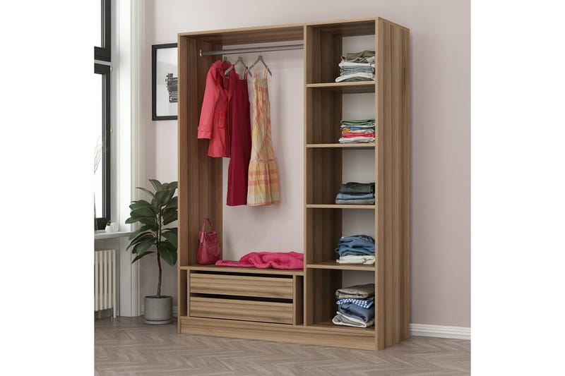 Fruitland Garderob 135 cm - Brun - Products - Förvaring - Garderober & garderobssystem - Garderobsskåp