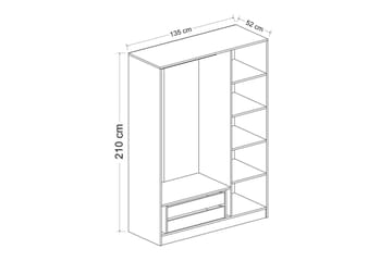 Fruitland Garderob 135 cm - Brun - Products - Förvaring - Garderober & garderobssystem - Garderobsskåp