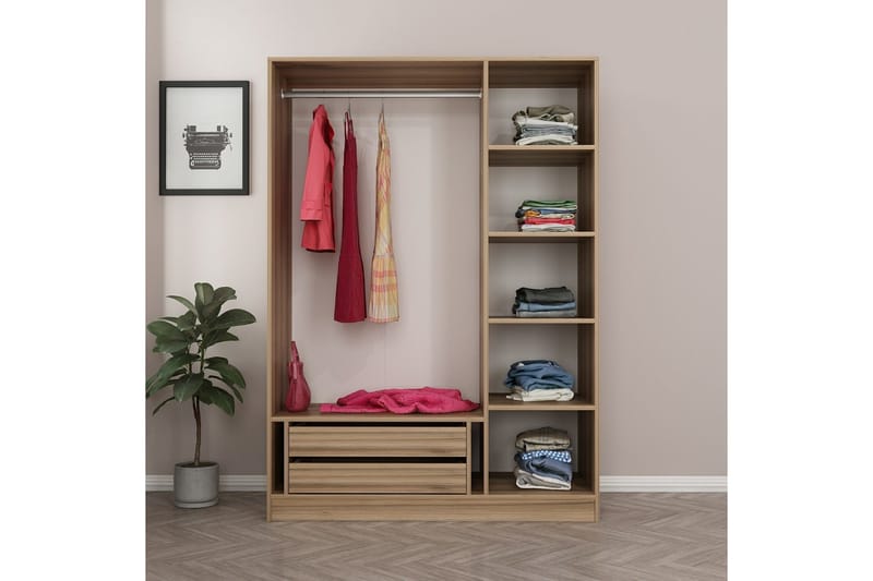 Fruitland Garderob 135 cm - Brun - Products - Förvaring - Garderober & garderobssystem - Garderobsskåp