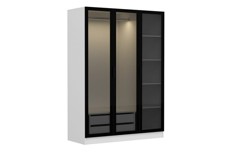 Fruitland Garderob 135 cm - Svart/Vit - Products - Förvaring - Garderober & garderobssystem - Garderobsskåp
