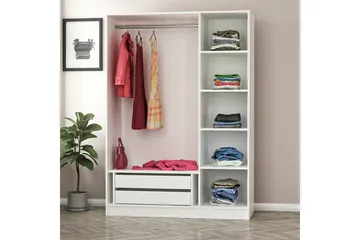 Fruitland Garderob 135 cm - Vit - Products - Förvaring - Garderober & garderobssystem - Garderobsskåp