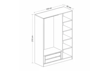Fruitland Garderob 135 cm - Vit - Products - Förvaring - Garderober & garderobssystem - Garderobsskåp