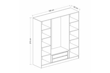 Fruitland Garderob 180 cm - Antracit - Products - Förvaring - Garderober & garderobssystem - Garderobsskåp