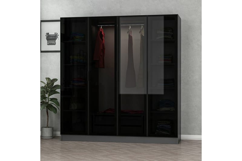 Fruitland Garderob 180 cm - Antracit - Products - F örvaring - Garderober & garderobssystem - Garderobsskåp