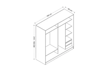 Fruitland Garderob 180 cm - Antracit - Products - Förvaring - Garderober & garderobssystem - Garderobsskåp