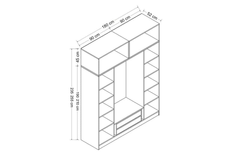 Fruitland Garderob 180 cm - Antracit - Products - Förvaring - Garderober & garderobssystem - Garderobsskåp