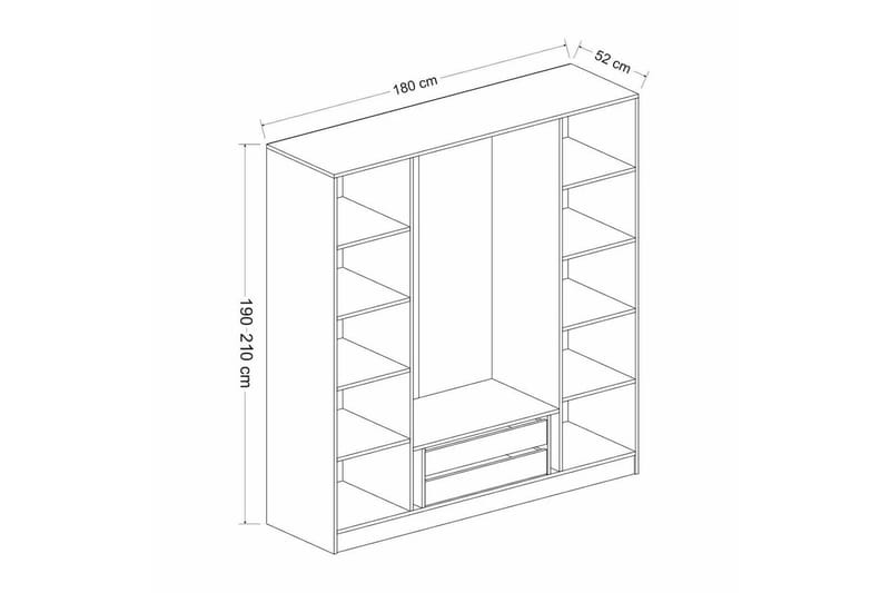 Fruitland Garderob 180 cm - Antracit - Products - Förvaring - Garderober & garderobssystem - Garderobsskåp