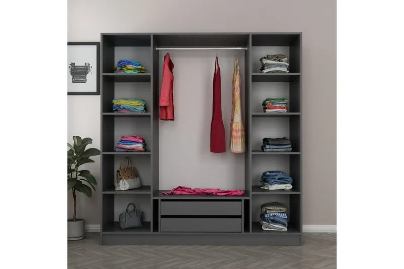 Fruitland Garderob 180 cm - Antracit - Products - Förvaring - Garderober & garderobssystem - Garderobsskåp