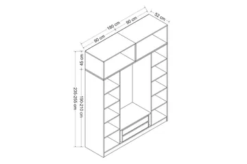 Fruitland Garderob 180 cm - Brun - Products - Förvaring - Garderober & garderobssystem - Garderobsskåp