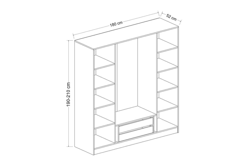 Fruitland Garderob 180 cm - Brun - Products - Förvaring - Garderober & garderobssystem - Garderobsskåp