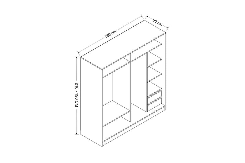 Fruitland Garderob 180 cm - Brun - Products - Förvaring - Garderober & garderobssystem - Garderobsskåp