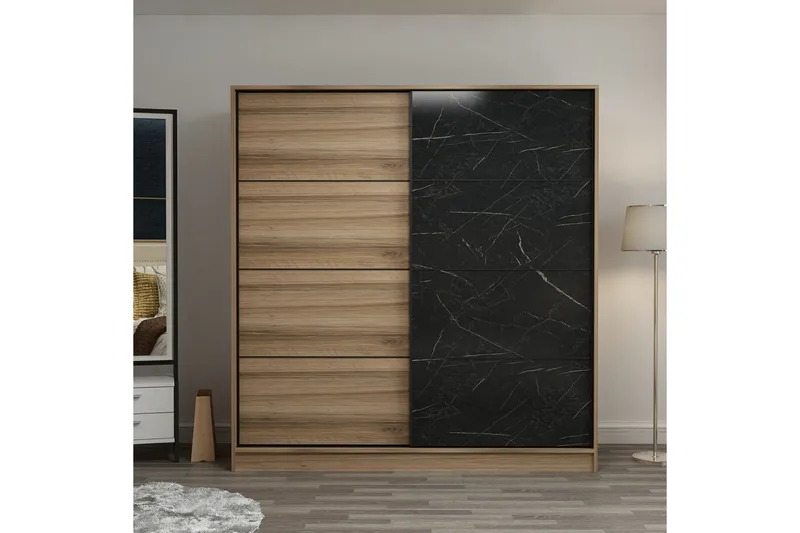 Fruitland Garderob 180 cm - Brun/Svart - Products - Förvaring - Garderober & garderobssystem - Garderobsskåp
