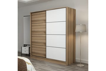 Fruitland Garderob 180 cm - Brun/Vit/Ek - Products - Förvaring - Garderober & garderobssystem - Garderobsskåp