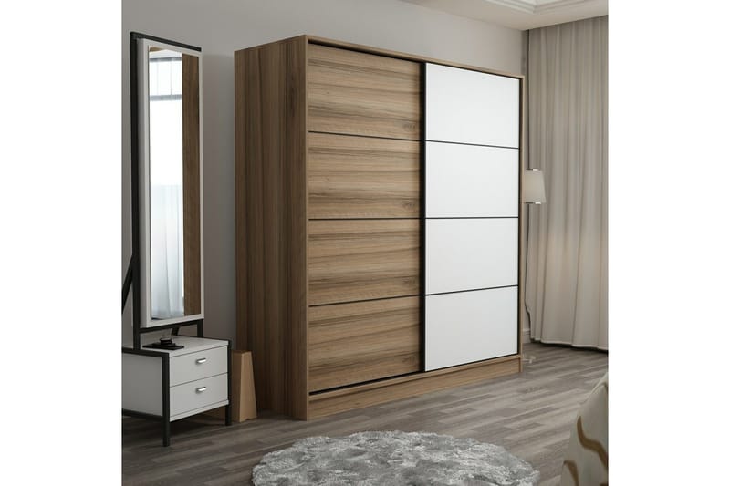 Fruitland Garderob 180 cm - Brun/Vit/Ek - Products - Förvaring - Garderober & garderobssystem - Garderobsskåp