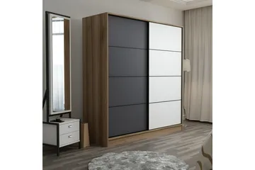Fruitland Garderob 180 cm - Ek/Grå/Vit - Products - Förvaring - Garderober & garderobssystem - Garderobsskåp
