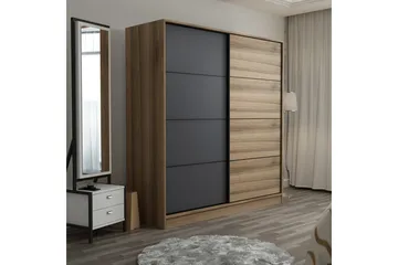 Fruitland Garderob 180 cm - Grå/Brun/Ek - Products - Förvaring - Garderober & garderobssystem - Garderobsskåp