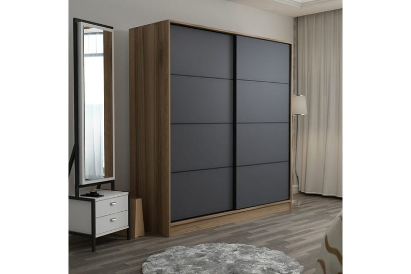 Fruitland Garderob 180 cm - Grå/Ek - Products - Förvaring - Garderober & garderobssystem - Garderobsskåp