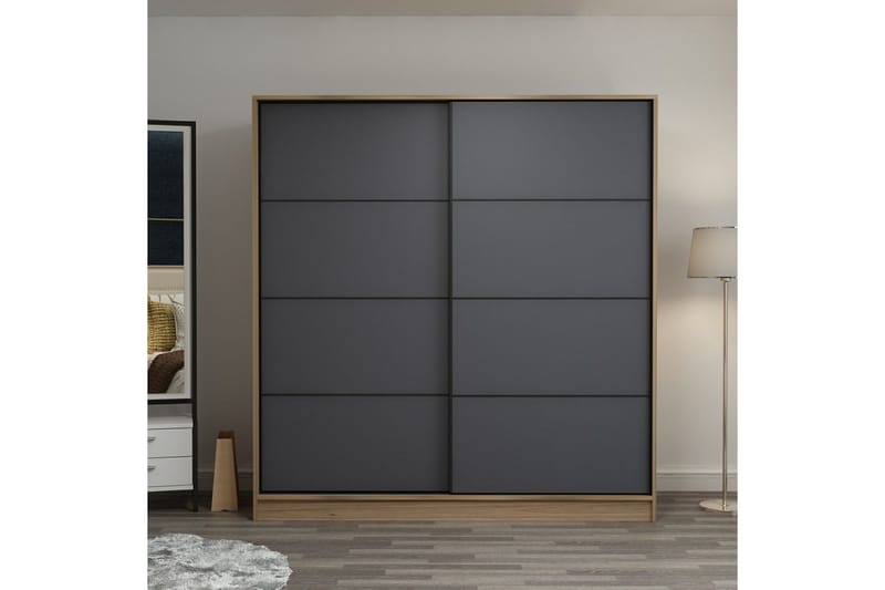 Fruitland Garderob 180 cm - Grå/Ek - Products - Förvaring - Garderober & garderobssystem - Garderobsskåp