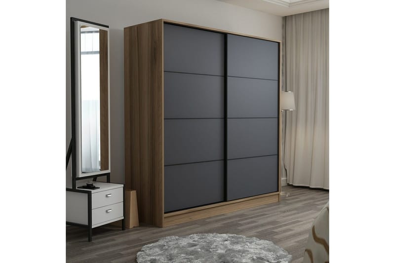Fruitland Garderob 180 cm - Grå/Ek - Products - Förvaring - Garderober & garderobssystem - Garderobsskåp