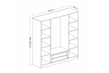 Fruitland Garderob 180 cm - Valnöt - Products - Förvaring - Garderober & garderobssystem - Garderobsskåp