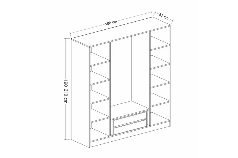 Fruitland Garderob 180 cm - Valnöt - Products - Förvaring - Garderober & garderobssystem - Garderobsskåp