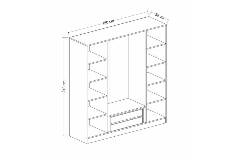 Fruitland Garderob 180 cm - Vit - Products - Förvaring - Garderober & garderobssystem - Garderobsskåp