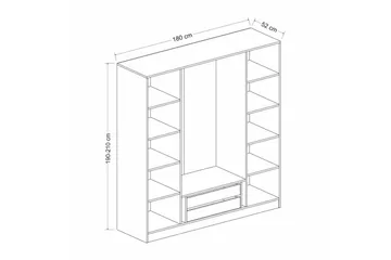 Fruitland Garderob 180 cm - Vit - Products - Förvaring - Garderober & garderobssystem - Garderobsskåp