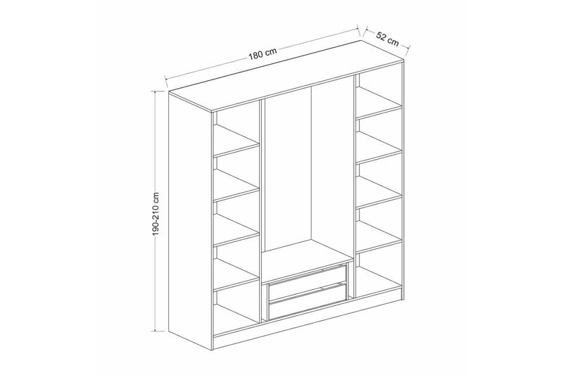 Fruitland Garderob 180 cm - Vit - Products - Förvaring - Garderober & garderobssystem - Garderobsskåp