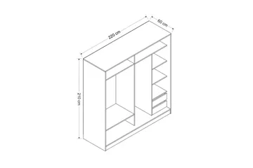Fruitland Garderob 220 cm - Antracit - Products - Förvaring - Garderober & garderobssystem - Garderobsskåp