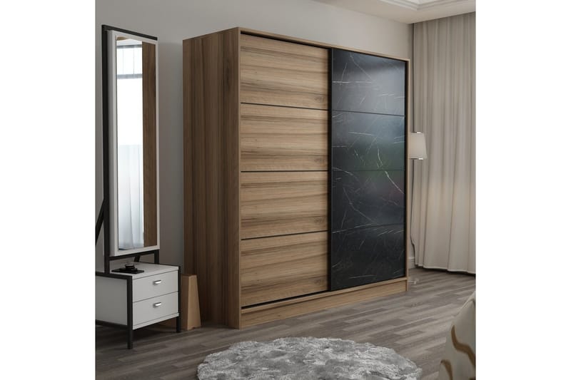 Fruitland Garderob 220 cm - Brun/Svart - Products - Förvaring - Garderober & garderobssystem - Garderobsskåp