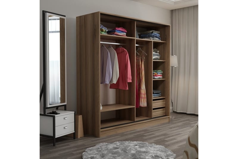 Fruitland Garderob 220 cm - Brun/Svart - Products - Förvaring - Garderober & garderobssystem - Garderobsskåp