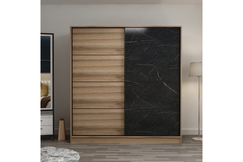 Fruitland Garderob 220 cm - Brun/Svart - Products - Förvaring - Garderober & garderobssystem - Garderobsskåp
