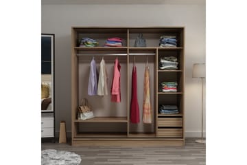 Fruitland Garderob 220 cm - Brun/Svart - Products - Förvaring - Garderober & garderobssystem - Garderobsskåp