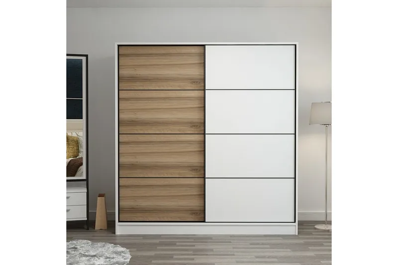 Fruitland Garderob 220 cm - Brun/Vit - Products - Förvaring - Garderober & garderobssystem - Garderobsskåp