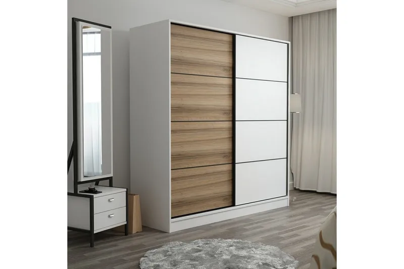 Fruitland Garderob 220 cm - Brun/Vit - Products - Förvaring - Garderober & garderobssystem - Garderobsskåp