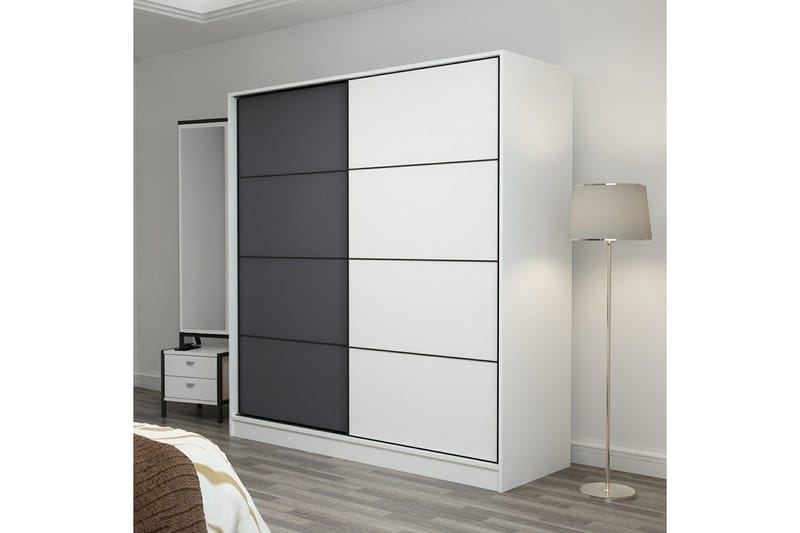 Fruitland Garderob 220 cm - Grå/Vit - Products - Förvaring - Garderober & garderobssystem - Garderobsskåp