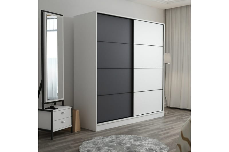 Fruitland Garderob 220 cm - Grå/Vit - Products - Förvaring - Garderober & garderobssystem - Garderobsskåp
