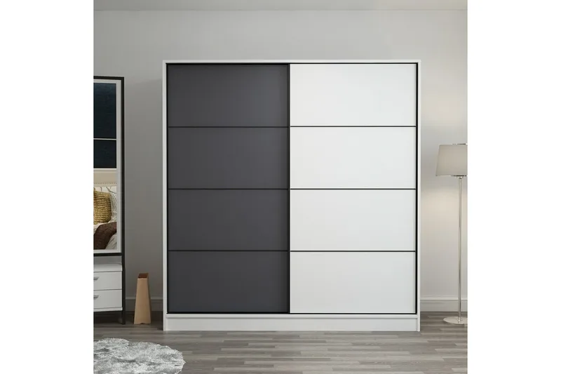 Fruitland Garderob 220 cm - Grå/Vit - Products - Förvaring - Garderober & garderobssystem - Garderobsskåp