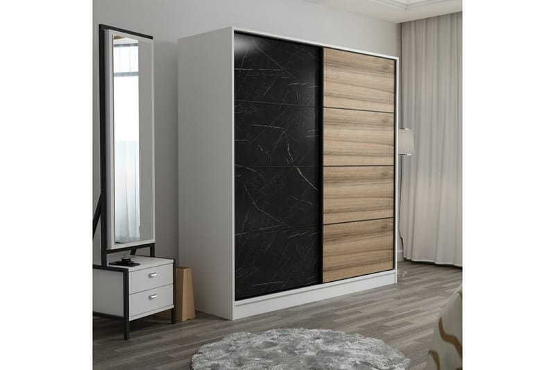 Fruitland Garderob 220 cm - Svart/Brun - Products - Förvaring - Garderober & garderobssystem - Garderobsskåp