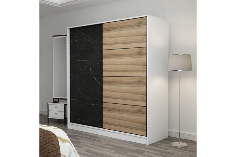 Fruitland Garderob 220 cm - Svart/Brun - Products - Förvaring - Garderober & garderobssystem - Garderobsskåp