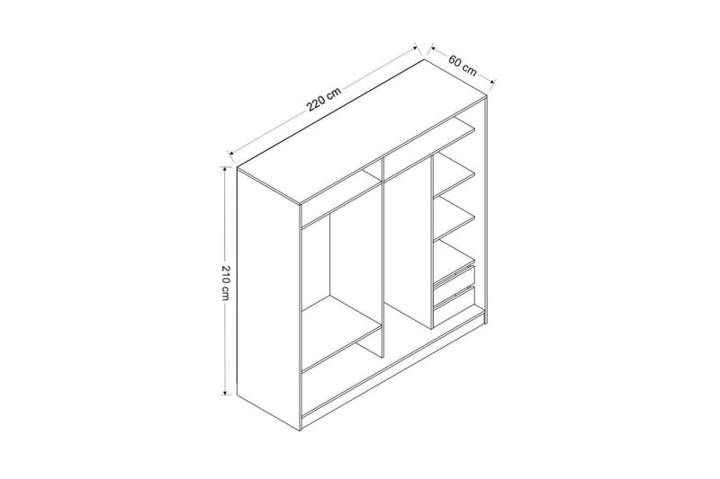 Fruitland Garderob 220 cm - Vit - Products - Förvaring - Garderober & garderobssystem - Garderobsskåp