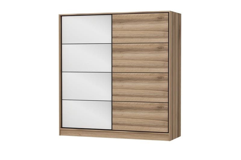 Fruitland Garderob 220 cm - Vit/Brun/Ek - Products - Förvaring - Garderober & garderobssystem - Garderobsskåp