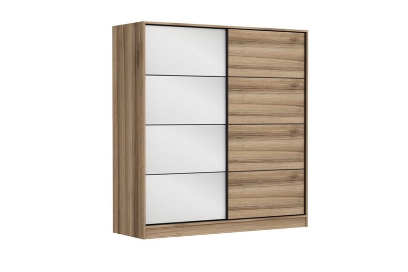 Fruitland Garderob 220 cm - Vit/Brun/Ek - Products - Förvaring - Garderober & garderobssystem - Garderobsskåp