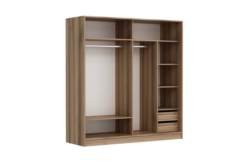Fruitland Garderob 220 cm - Vit/Brun/Ek - Products - Förvaring - Garderober & garderobssystem - Garderobsskåp
