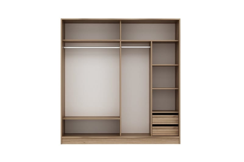 Fruitland Garderob 220 cm - Vit/Brun/Ek - Products - Förvaring - Garderober & garderobssystem - Garderobsskåp