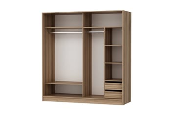 Fruitland Garderob 220 cm - Vit/Brun/Ek - Products - Förvaring - Garderober & garderobssystem - Garderobsskåp