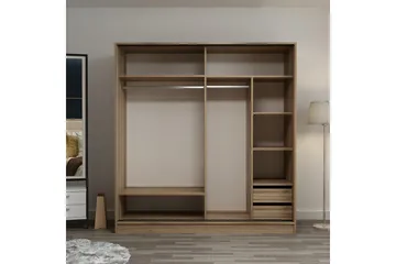 Fruitland Garderob 220 cm - Vit/ek - Products - Förvaring - Garderober & garderobssystem - Garderobsskåp