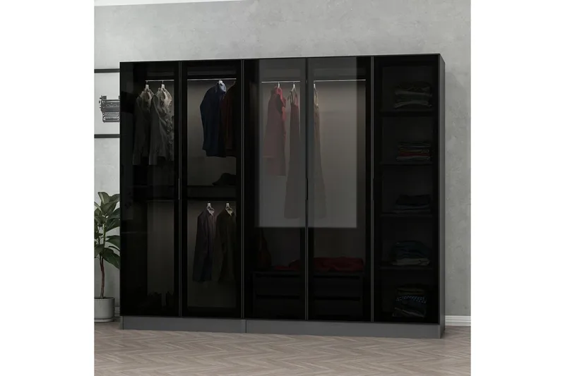 Fruitland Garderob 225 cm - Antracit - Products - F örvaring - Garderober & garderobssystem - Garderobsskåp