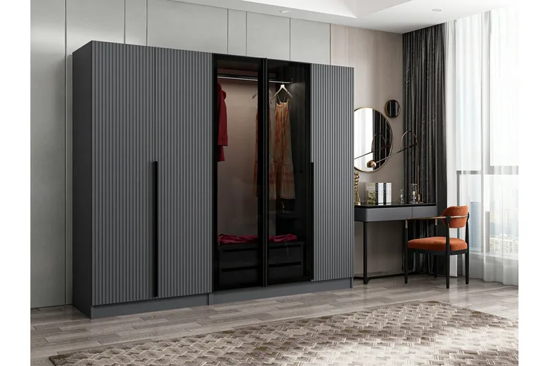 Fruitland Garderob 225 cm - Antracit - Products - Förvaring - Garderober & garderobssystem - Garderobsskåp