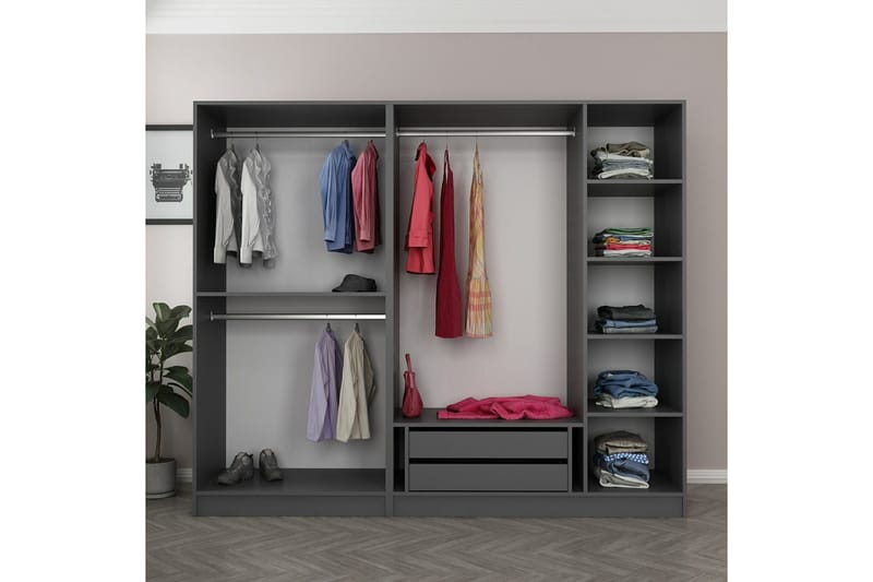 Fruitland Garderob 225 cm - Antracit - Products - Förvaring - Garderober & garderobssystem - Garderobsskåp